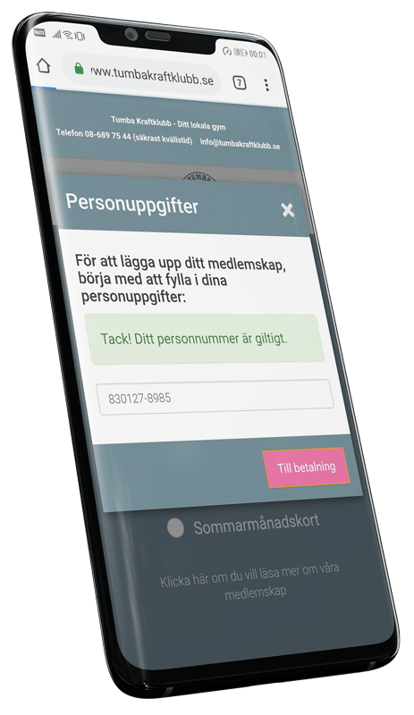 Vid tecknande av abonnemang valideras personnummer för att säkerställa att beställningen korrekt